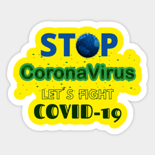 Lets Fight Covid 19 Sticker